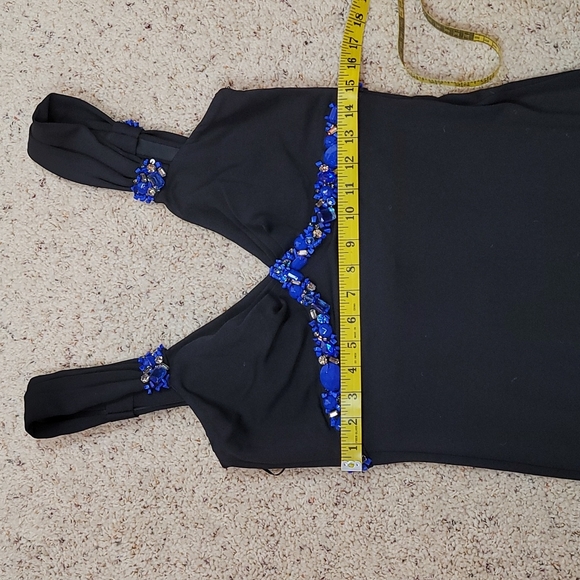 Blumarine Black V Neck Sleeveless Crystals Long Dress size I 48 - Picture 10 of 14